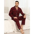thumbnail image 5 of MoFiz Pjs Men's 100% Cotton Buffalo Plaid Pajama Sets Button Down Cozy Loungewear 2 Pieces, 5 of 9
