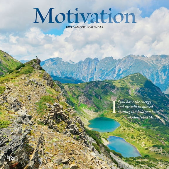 Motivation 2027 12x24" (Hanging) Wall Calendar | Foil Stamped Cover | Plastic-Free