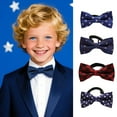 thumbnail image 2 of Visland Bow Tie Adjustable Length Detachable Design Rich Color Printing Bow Tie Student Performances Weddings Bow Tie, 2 of 8