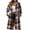 Brown, variant on Plaid Long Jacket for Women Oversized Button Down Shacket Shirt Fall Flannel Hooded Trench Coats with Pockets