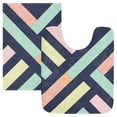 thumbnail image 7 of Yayeee Bath Rugs for Bathroom Floor Set of 2 Non Slip Fluffy Soft Absorbent Mat, Green Stripes, 7 of 7