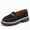 Black, variant on CHICVOMEY Platform Loafers for Women Slip On Lug Sole Penny Loafers Comfort Faux Suede Casual Shoes for Preppy Style Office and Everyday Wear