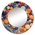 thumbnail image 2 of Designart "Marbles with Mystical Essence I" Abstract Shapes Rund Mirror For Wall Decor - Large Orange Round Print Mirror - Round Coastal Mirror 29" x 29" Inch - Wall Mounted Round Large Mirror, 2 of 5