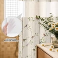 thumbnail image 3 of No Hook Shower Curtain, Sparrow Shower Curtains for Bathroom with See Through Top Window, Spring Birds on The Branches Retro Country Beige Waterproof & Washable Bath Curtain Long 72"x78", 3 of 9