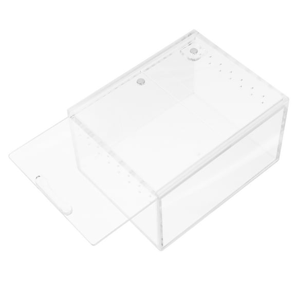LEORX 1Pcs Reptile Terrarium for Lizard Breeding Tank with Practical Design Acrylic Material 10.5X8.5X6CM