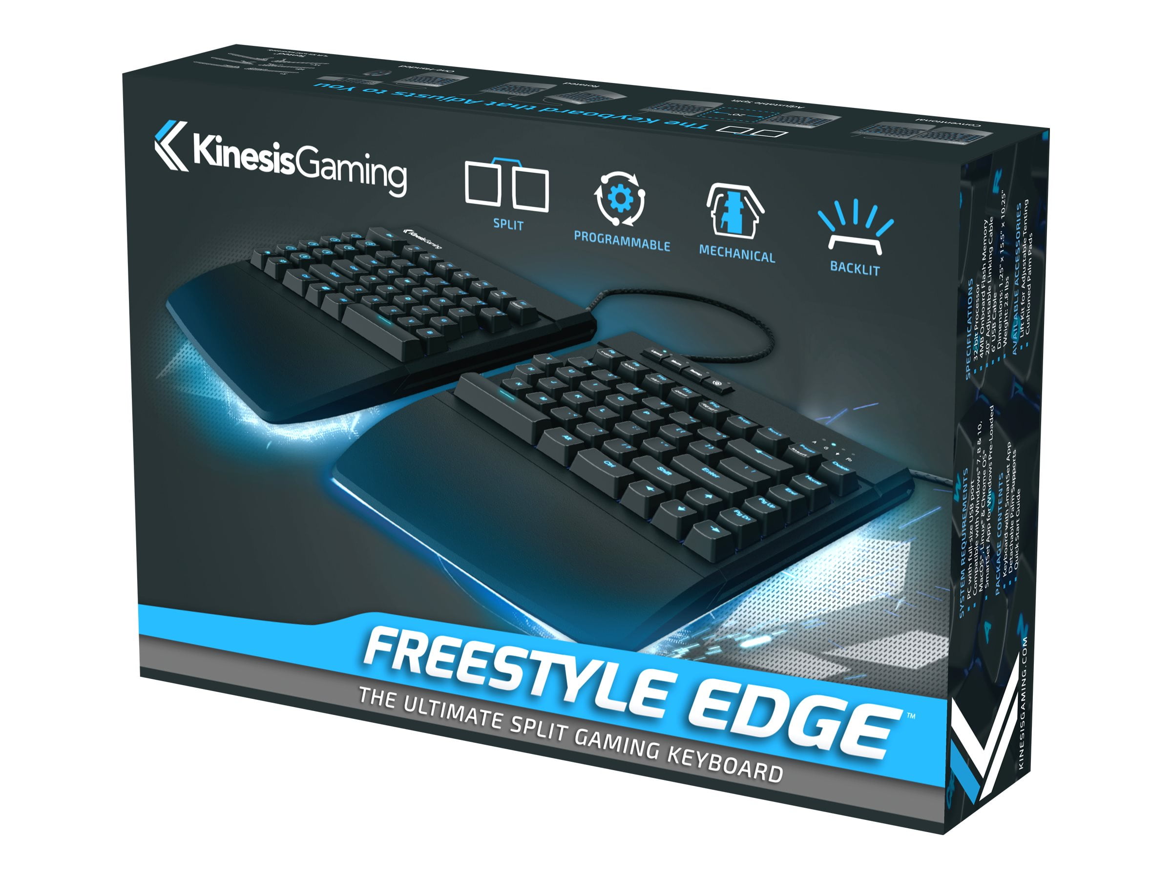 Kinesis Freestyle Edge - Keyboard - backlit - USB - key switch