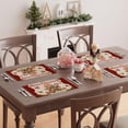 thumbnail image 4 of mubwai Merry Christmas Gingerbread Man Winter Xmas Placemats Set of 6 Table Mats for Party Home Kitchen Dining Table Decorations 12x18 Inch, 4 of 5