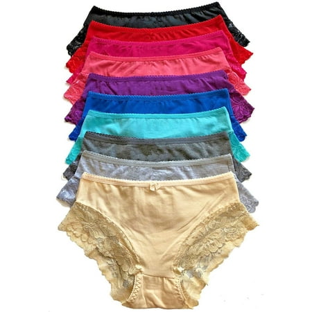 

12 pieces Women Spandex Underwear Cotton Bikini Panty S - 3XL (3XL)