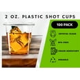 AcserGery 100Pack 2 oz Disposable Plastic Shot Glasses Clear PET