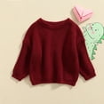 thumbnail image 2 of Okbabeha Toddler Baby Girl Boy Sweaters Knit Long Sleeve Crewneck Warm Pullover Sweatshirt Fall Winter Clothes 0-5T, 2 of 7
