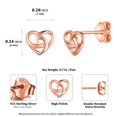 thumbnail image 5 of ChicSilver Tiny Irish Celtic Knot Stud Earrings for Women 925 Sterling Silver Heart Jewelry Gift for Her, 5 of 7