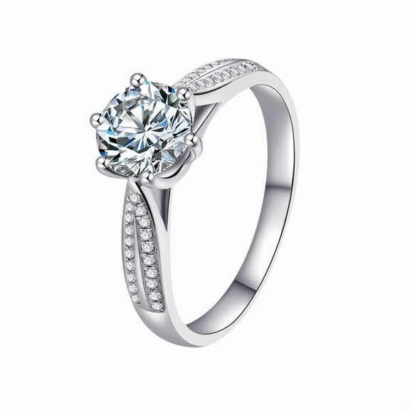 Whudwhu Elegant 1 Carat Moissanite Promise Rings for Her Wedding Ring