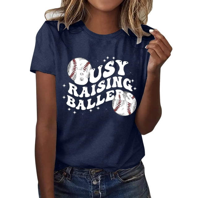 adviicd T-Shirts Graphiques pour Femmes, T-Shirt de Plein Air Amusant pour Randonnée et Course, Hauts Graphiques, Marine, m