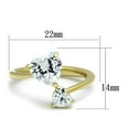 thumbnail image 2 of Luxe Jewelry Designs Women's Gold Ion Plated Stainless Steel Ring with Heart Shaped Cubic Zirconia -, 2 of 4