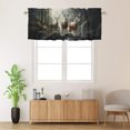 thumbnail image 2 of Wildlife Deer Curtain Valance for Kitchen Hunting Foggy Forest Waterfall Elk Animal Window Valance for Living Room Bedroom, Kitchen Valance Rod Pocket Window Curtain 54 by 18 in, 1 Panel, 2 of 6