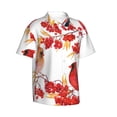 thumbnail image 2 of Bixox Men's Hawaiian Shirts Men's Bullfinch on Branch Print Short-Sleeve Shirt-Large, 2 of 8