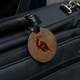 thumbnail image 5 of Cowgirl Pinup Riding Bucking Bull Rodeo Round Leather Luggage Card Suitcase Carry-On ID Tag, 5 of 7