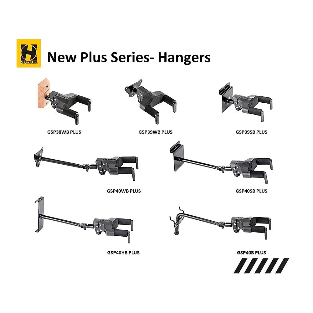 Hercules GSP40WBPLUS Plus Series Universal AutoGrip Wall Mount Guitar Hanger