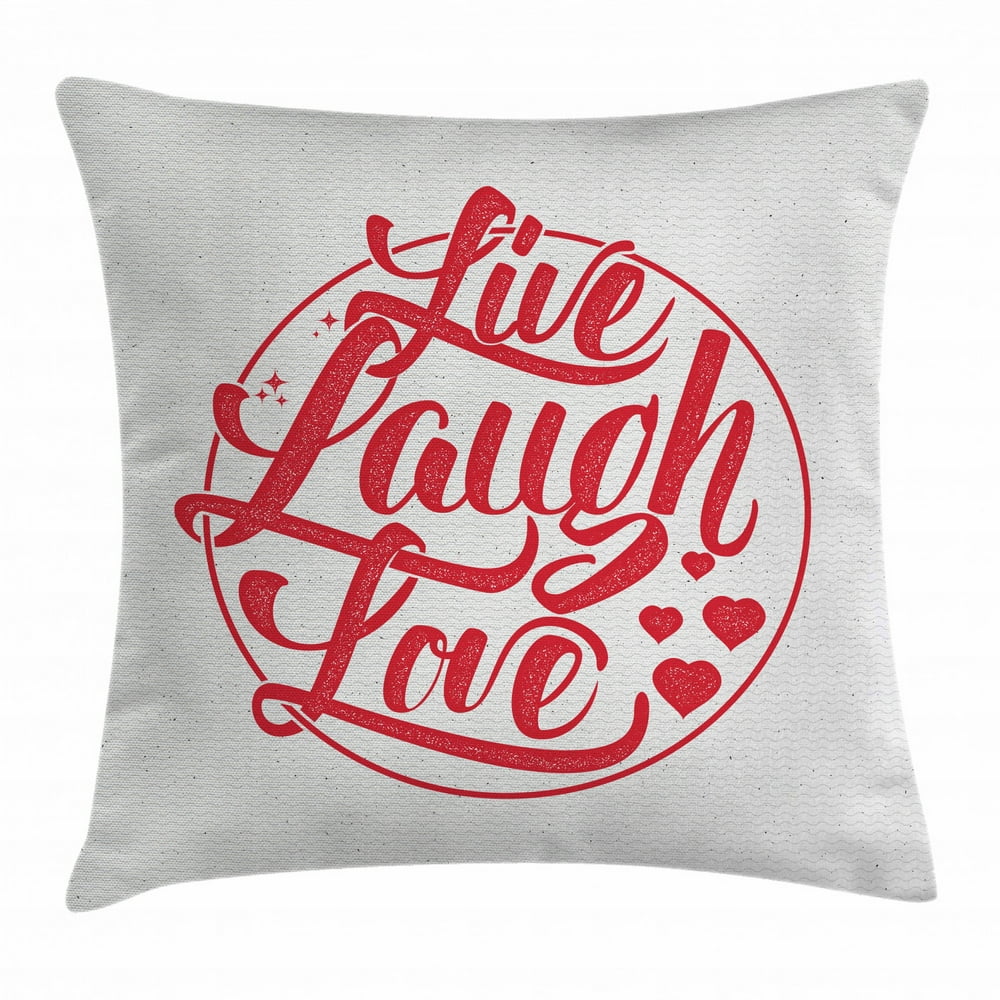 Live Laugh Love Decor Throw Pillow Cushion Cover, Retro Calligraphy Old ...