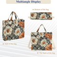 thumbnail image 6 of FORMRS Womens Corduroy Tote Bag Crossbody Shoulder Handbag with Pocket, Gray Floral Pattern, 6 of 7