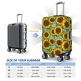 thumbnail image 6 of Haiem Sunflowers Luggage Cover Printed Suitcase Covers for Luggage Elastic Washable Suitcase Protector Fits 18-32 Inch Luggage-Small, 6 of 9