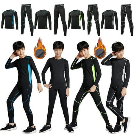 

MLFU Kids Thermal Underwear Performance Baselayer Base Layer Set for Kids Size 115-155cm