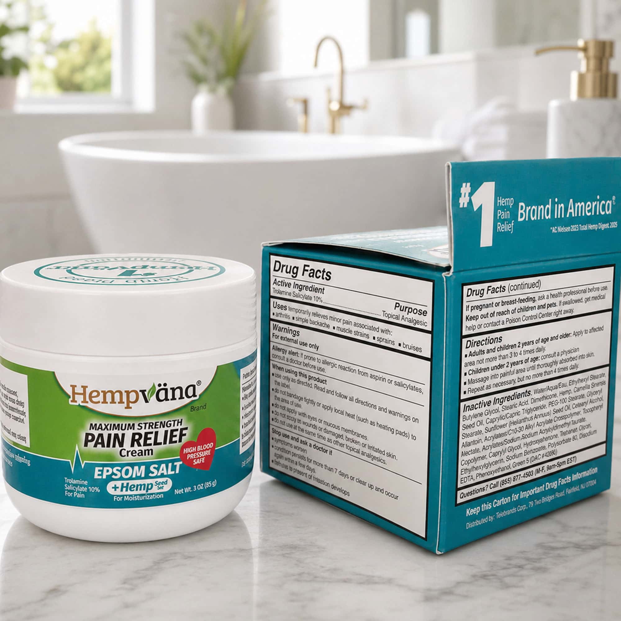 Hempvana Epsom Salt Maximum Strength Pain Relief Cream, 3 oz