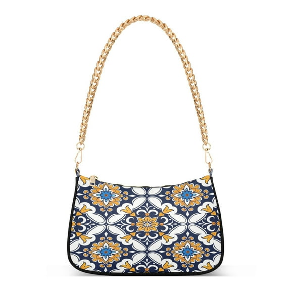 Ryvnso Texture Bohomia Womens Chain Shoulder Bag Tote Handbags Clutch Hobo Purse with Zipper for Travel