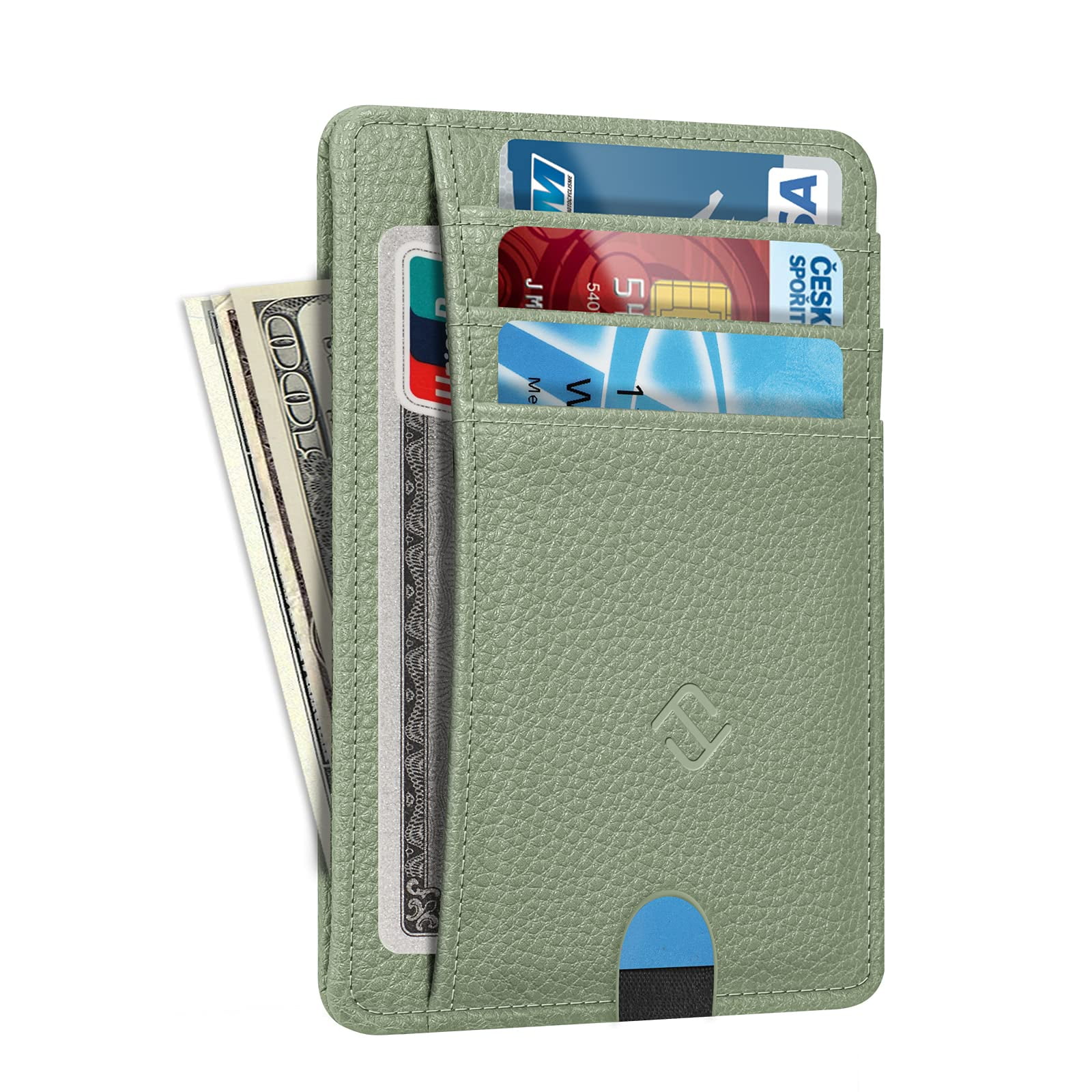 20 Credit Card RFID Holder Snap Wallet/ Phone/ Money Holder/keychain Blue Only 