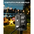 thumbnail image 4 of DEWENWILS Outdoor Light Timers with Remote Control, 6 Grounded Outlets, 100FT Remote Control, 6FT Extension Cord, Dusk to Dawn Power Stake Timer for Christmas Lights, Holiday Decor, 4 of 7