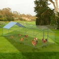 thumbnail image 3 of Petony Chicken Coop Outdoor Walk-in Poultry Cage Large Metal Pen Hen Run House Spire Shaped Cage with Waterproof Anti-Ultraviolet Cover,for Backyard Farm Rabbits Duck, 3 of 5
