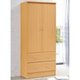 thumbnail image 2 of Hodedah 2 Door Armoire with 2 Drawers and Clothing Rod in Beech, 2 of 6