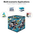 thumbnail image 2 of Football Cube Organizer Storage Cubes Toy Storage Organizer Bins, Foldable with Handle, 10.8"x10.5"x10.6", Large Capacity, 2 of 6