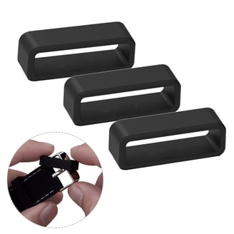 6 Pack Garmin Forerunner 935/945/Fenix 5 Band Fastener Rings - Black & Red Silicone Security Loop Keepers