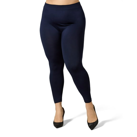 MeMoi Women's Seamless Fleece Lined Leggings - Womens - Female, 3X-4X, Navy