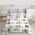 thumbnail image 2 of Castle Fairy 3-Piece Queen Size Comforter Set - Animal Deer Merry Christmas Print, 2 of 8