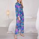 thumbnail image 3 of Fotbe Colorful Mushrooms Conjunto de Pijama de Manga Larga para Mujer con Estampado, Ropa de Dormir de 2 Piezas, Conjunto de Casa Suave y Cómodo con Bolsillos-Medium, 3 of 7