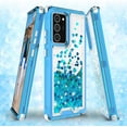 thumbnail image 2 of For Samsung Galaxy Note 20 Case,Clear Liquid Glitter Waterfall Bling Protective Case for Galaxy Note 20 - Teal, 2 of 7