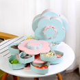 thumbnail image 3 of Double Layer Rotating Light Luxury Fruit Tray Household Multi-functional Creative Lattice Melon Seeds Candy Snack Dry Fruit Box, 3 of 5