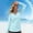 Blue, variant on Sun Protection Clothing Women UPF 50+ Long Sleeve V Neck Shirts with Pockets Solid Color Rash Guard for Travel Running Hiking