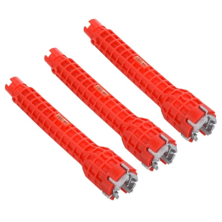 

Faucet and Sink Installer Wrench 3 Pack 5in1 Multi-purpose Plumbing Tool for Toilet Bowl Basin Installation Red