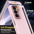 thumbnail image 3 of Decase for Samsung Galaxy Z Fold 7 Case with Pen Holder & Stylus, Camera Frame Stand,Pen Slot Phone Case with Screen Protector Matte PC Bumper Anti-Scratch Kickstand Cover for Z Fold 7,Pink, 3 of 12