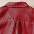 thumbnail image 4 of Womens Dressy Blouses, Summer Tops for Women Casual Vintage Solid Color Button Down Short Sleeve V Neck T Shirts M-2XL, 4 of 5