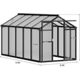 thumbnail image 3 of EastVita 6 x 10 FT Greenhouse Greenhouses for Outside Polycarbonate Greenhouse with Aluminum Frame Lockable Door and Ajustable Roof Vent for Backyard Green Houses for Outside Garden Backyard Patio, 3 of 7