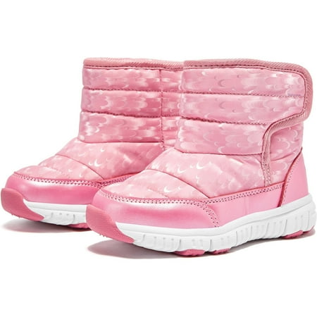 

EGNMCR Boys Girls Boots Winter Boot With Fur Lined Toddler Little Kid Boots Easy Handles Warm Snow Booties Comfortable Walker Shoes Non Slip Christmas Halloween - Baby Days savings event