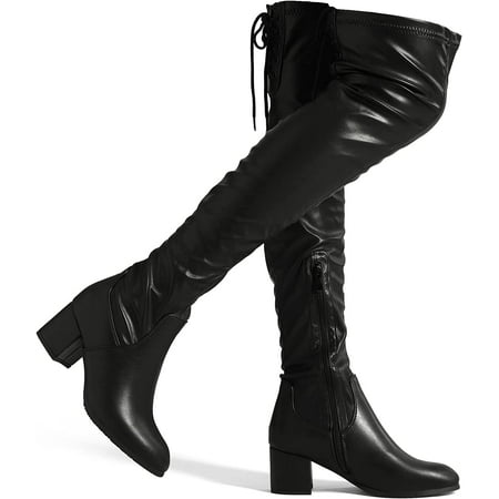 

Women s Over The Knee Thigh High Chunky Heel Boots Long Stretch Sexy Fall Boots