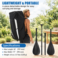 Adjustable Telescoping 2-in-1 SUP and Kayak Paddle, Aluminium Shaft ...