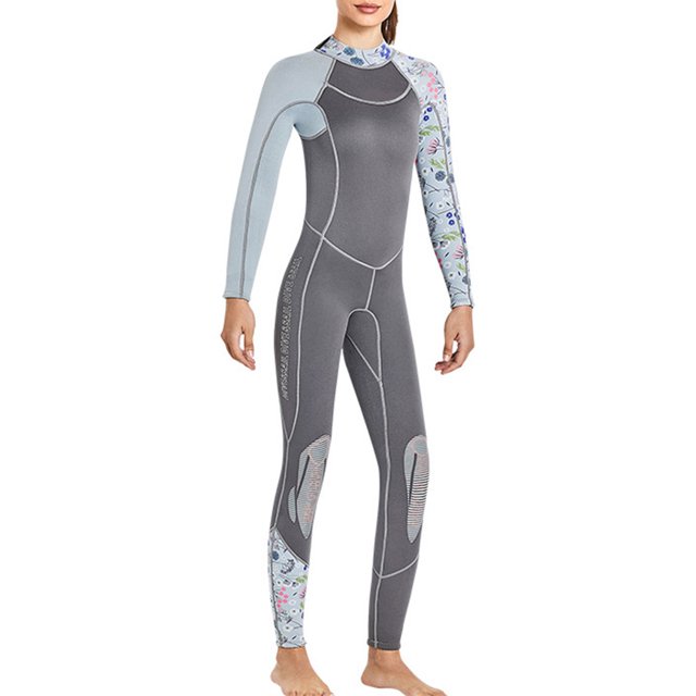 Soidarity Traje de buceo de buena elasticidad, traje de baño de una pieza de manga larga, traje de neopreno de estructura compuesta de tres capas para Deportes acuáticos Gris METRO Soidarity OD020704-03
