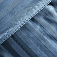 thumbnail image 7 of 1 Piece Striped Diamond Pattern Comforter Super Soft 800 Thread Counts, All Season, 100% Egyptian Cotton, Oversized Super King Size Medium Blue Color, 7 of 7