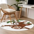 thumbnail image 3 of Area Rug 48in, Cartoon Funny Monkey Green Leaves on White Floor Carpet Living Room Rug, Country Vine Non-Slip Welcome Mat Indoor Rugs for Bedroom Dining Room, 3 of 9